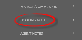 Booking Notes