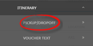 Drop Off Menu Pickup / Dropoff