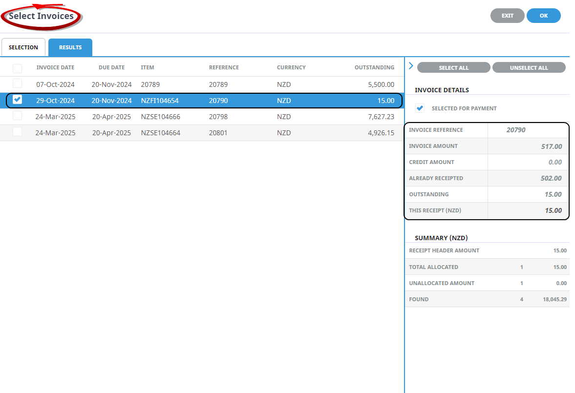 Receipting Options
