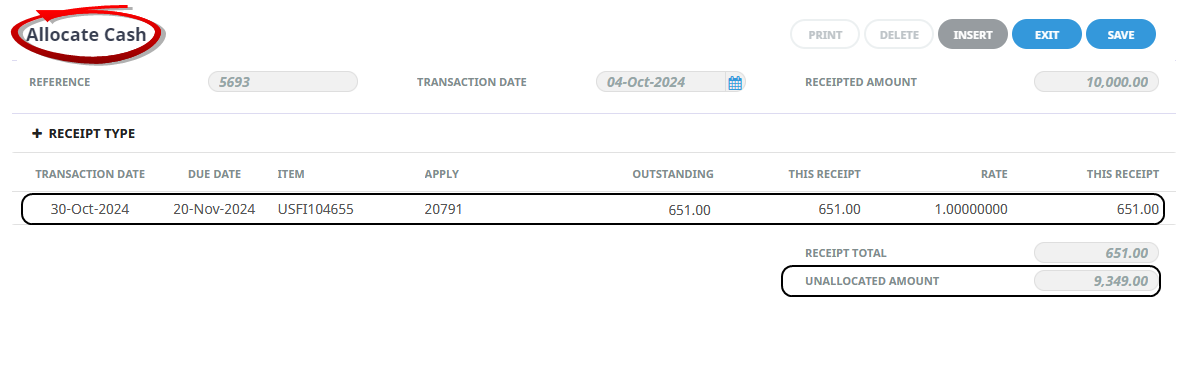 Receipting Options