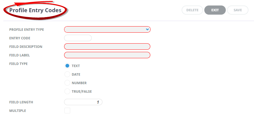 Profile Entry Codes