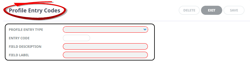 Profile Entry Codes